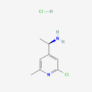 (R)-1-(2-Chloro-6-methylpyridin-4-yl)ethan-1-amine hydrochloride chemical structure (CAS 3026597-16-7)