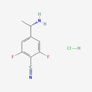 (S)-4-(1-Aminoethyl)-2,6-difluorobenzonitrile hydrochloride chemical structure (CAS 3026597-45-2)