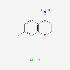 (R)-7-Methylchroman-4-amine hydrochloride chemical structure (CAS 3026597-59-8)