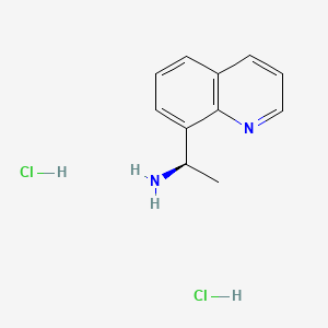 (R)-1-(Quinolin-8-yl)ethan-1-amine dihydrochloride chemical structure (CAS 3026597-64-5)