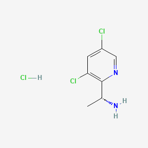(R)-1-(3,5-Dichloropyridin-2-yl)ethan-1-amine hydrochloride chemical structure (CAS 3026599-10-7)
