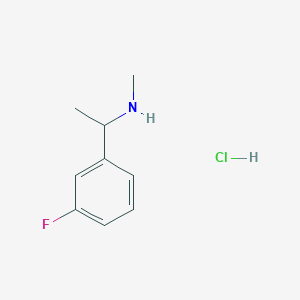 1-(3-Fluorophenyl)-N-methylethan-1-amine hydrochloride chemical structure (CAS 3026651-18-0)