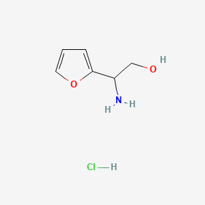 2-Amino-2-(furan-2-yl)ethan-1-ol hydrochloride chemical structure (CAS 3026670-54-9)