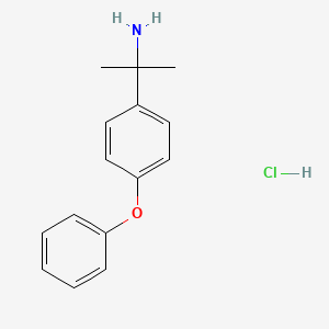 2-(4-Phenoxyphenyl)propan-2-amine hydrochloride chemical structure (CAS 3026677-33-5)