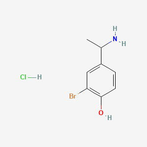 4-(1-Aminoethyl)-2-bromophenol hydrochloride chemical structure (CAS 3026677-49-3)