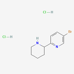 5-Bromo-2-(piperidin-2-yl)pyridine dihydrochloride chemical structure (CAS 3026677-51-7)