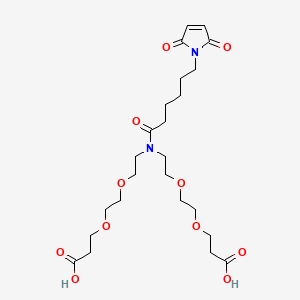 10-(6-(2,5-Dioxo-2,5-dihydro-1H-pyrrol-1-yl)hexanoyl)-4,7,13,16-tetraoxa-10-azanonadecanedioic acid chemical structure (CAS 3026691-12-0)