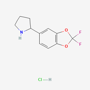 2-(2,2-Difluorobenzo[d][1,3]dioxol-5-yl)pyrrolidine hydrochloride chemical structure (CAS 3026697-02-6)