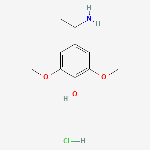 4-(1-Aminoethyl)-2,6-dimethoxyphenol hydrochloride chemical structure (CAS 3026712-26-2)