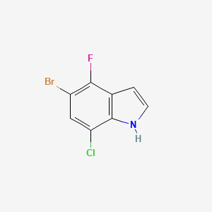 5-Bromo-7-chloro-4-fluoro-1H-indole chemical structure (CAS 3026712-43-3)