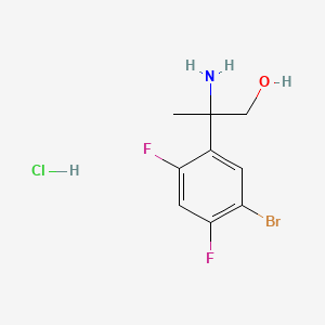 2-Amino-2-(5-bromo-2,4-difluorophenyl)propan-1-ol hydrochloride chemical structure (CAS 3026715-43-2)