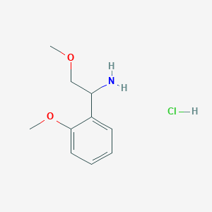2-Methoxy-1-(2-methoxyphenyl)ethan-1-amine hydrochloride chemical structure (CAS 3026715-44-3)