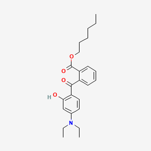 Hexyl 2-(4-(diethylamino)-2-hydroxybenzoyl)benzoate chemical structure (CAS 302776-68-7)