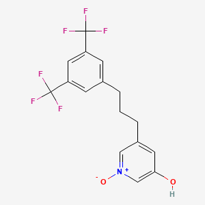 3-(3-(3,5-Bis(trifluoromethyl)phenyl)propyl)-5-hydroxypyridine 1-oxide chemical structure (CAS 3028055-45-7)