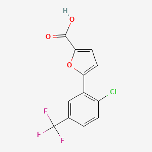 5-(2-Chloro-5-(trifluoromethyl)phenyl)furan-2-carboxylic acid chemical structure (CAS 302911-88-2)