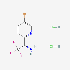 (S)-1-(5-Bromopyridin-2-yl)-2,2,2-trifluoroethan-1-amine dihydrochloride chemical structure (CAS 3029247-64-8)