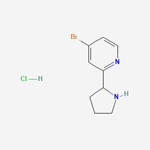 4-Bromo-2-(pyrrolidin-2-yl)pyridine hydrochloride chemical structure (CAS 3029262-93-6)
