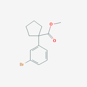 Methyl 1-(3-bromophenyl)cyclopentane-1-carboxylate chemical structure (CAS 3029263-08-6)