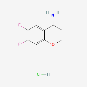 6,7-Difluorochroman-4-amine hydrochloride chemical structure (CAS 3029263-15-5)
