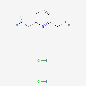 (6-(1-Aminoethyl)pyridin-2-yl)methanol dihydrochloride chemical structure (CAS 3029263-20-2)