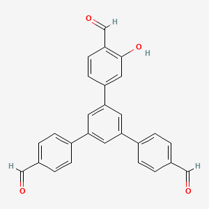 5'-(4-Formylphenyl)-3-hydroxy-[1,1':3',1''-terphenyl]-4,4''-dicarbaldehyde chemical structure (CAS 3029263-21-3)