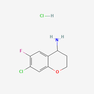 7-Chloro-6-fluorochroman-4-amine hydrochloride chemical structure (CAS 3029263-28-0)