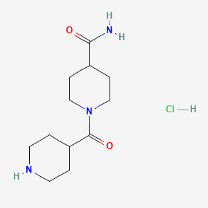 1-(Piperidine-4-carbonyl)piperidine-4-carboxamide hydrochloride chemical structure (CAS 3029269-84-6)