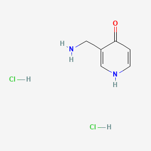 3-(Aminomethyl)pyridin-4-ol dihydrochloride chemical structure (CAS 3029269-87-9)