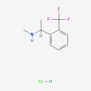 N-Methyl-1-(2-(trifluoromethyl)phenyl)ethan-1-amine hydrochloride chemical structure (CAS 3029269-94-8)