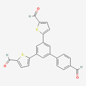 5,5'-(4'-Formyl-[1,1'-biphenyl]-3,5-diyl)bis(thiophene-2-carbaldehyde) chemical structure (CAS 3029269-98-2)