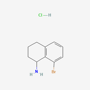 8-Bromo-1,2,3,4-tetrahydronaphthalen-1-amine hydrochloride chemical structure (CAS 3029270-02-5)