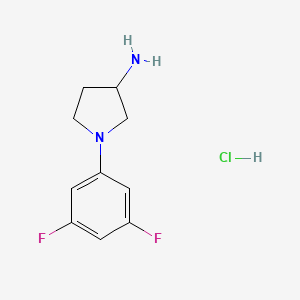 1-(3,5-Difluorophenyl)pyrrolidin-3-amine hydrochloride chemical structure (CAS 3029270-06-9)