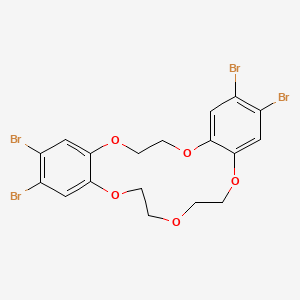 2,3,13,14-Tetrabromo-6,7,9,10,17,18-hexahydrodibenzo[b,h][1,4,7,10,13]pentaoxacyclopentadecine chemical structure (CAS 302929-47-1)
