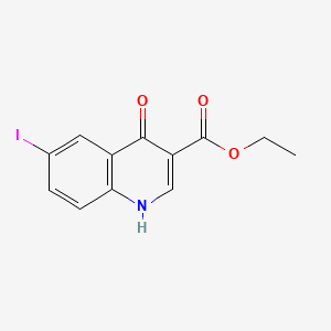 Ethyl 6-iodo-4-oxo-1,4-dihydroquinoline-3-carboxylate chemical structure (CAS 302949-01-5)