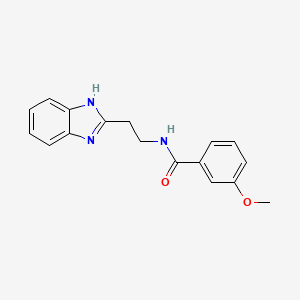 N-(2-(1H-Benzo[d]imidazol-2-yl)ethyl)-3-methoxybenzamide chemical structure (CAS 302950-26-1)