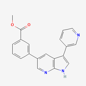 Methyl 3-(3-(pyridin-3-yl)-1H-pyrrolo[2,3-b]pyridin-5-yl)benzoate chemical structure (CAS 3029584-84-4)
