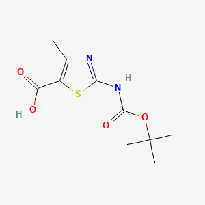 2-((tert-Butoxycarbonyl)amino)-4-methylthiazole-5-carboxylic acid chemical structure (CAS 302963-94-6)