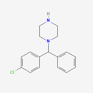 1-((4-Chlorophenyl)(phenyl)methyl)piperazine chemical structure (CAS 303-26-4)