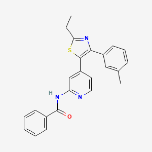 N-(4-(2-Ethyl-4-(m-tolyl)thiazol-5-yl)pyridin-2-yl)benzamide chemical structure (CAS 303162-79-0)