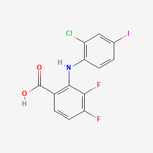 2-((2-Chloro-4-iodophenyl)amino)-3,4-difluorobenzoic acid chemical structure (CAS 303175-44-2)