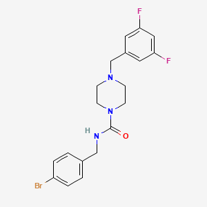 N-(4-Bromobenzyl)-4-(3,5-difluorobenzyl)piperazine-1-carboxamide chemical structure (CAS 3031789-26-8)