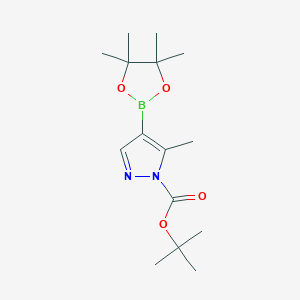 tert-Butyl 5-methyl-4-(4,4,5,5-tetramethyl-1,3,2-dioxaborolan-2-yl)-1H-pyrazole-1-carboxylate chemical structure (CAS 3033864-01-3)