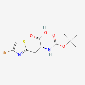 (R)-3-(4-Bromothiazol-2-yl)-2-((tert-butoxycarbonyl)amino)propanoic acid chemical structure (CAS 3034241-62-5)