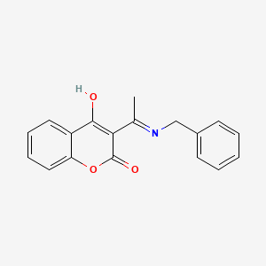 (E)-3-(1-(Benzylimino)ethyl)-4-hydroxy-2H-chromen-2-one chemical structure (CAS 30408-07-2)