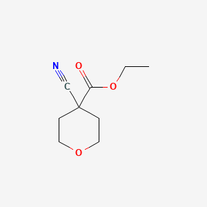 Ethyl 4-cyanotetrahydro-2H-pyran-4-carboxylate chemical structure (CAS 30431-99-3)