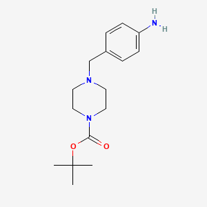 tert-Butyl 4-(4-aminobenzyl)piperazine-1-carboxylate chemical structure (CAS 304897-49-2)
