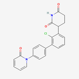 3-(2-Chloro-4'-(2-oxopyridin-1(2H)-yl)-[1,1'-biphenyl]-3-yl)piperidine-2,6-dione chemical structure (CAS 3050683-38-7)