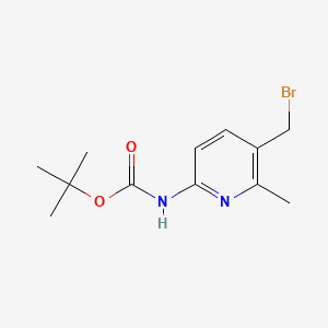 tert-Butyl (5-(bromomethyl)-6-methylpyridin-2-yl)carbamate chemical structure (CAS 305329-57-1)