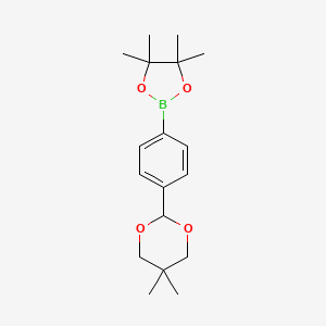 2-(4-(5,5-Dimethyl-1,3-dioxan-2-yl)phenyl)-4,4,5,5-tetramethyl-1,3,2-dioxaborolane chemical structure (CAS 305344-39-2)