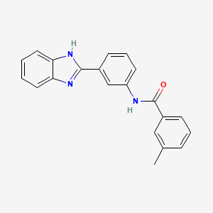 N-(3-(1H-Benzo[d]imidazol-2-yl)phenyl)-3-methylbenzamide chemical structure (CAS 305357-89-5)